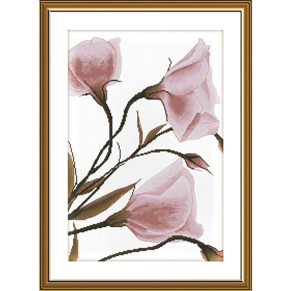 Набор для вышивания нитками Нова Слобода, Этюд в розовых тонах 27х41 см
