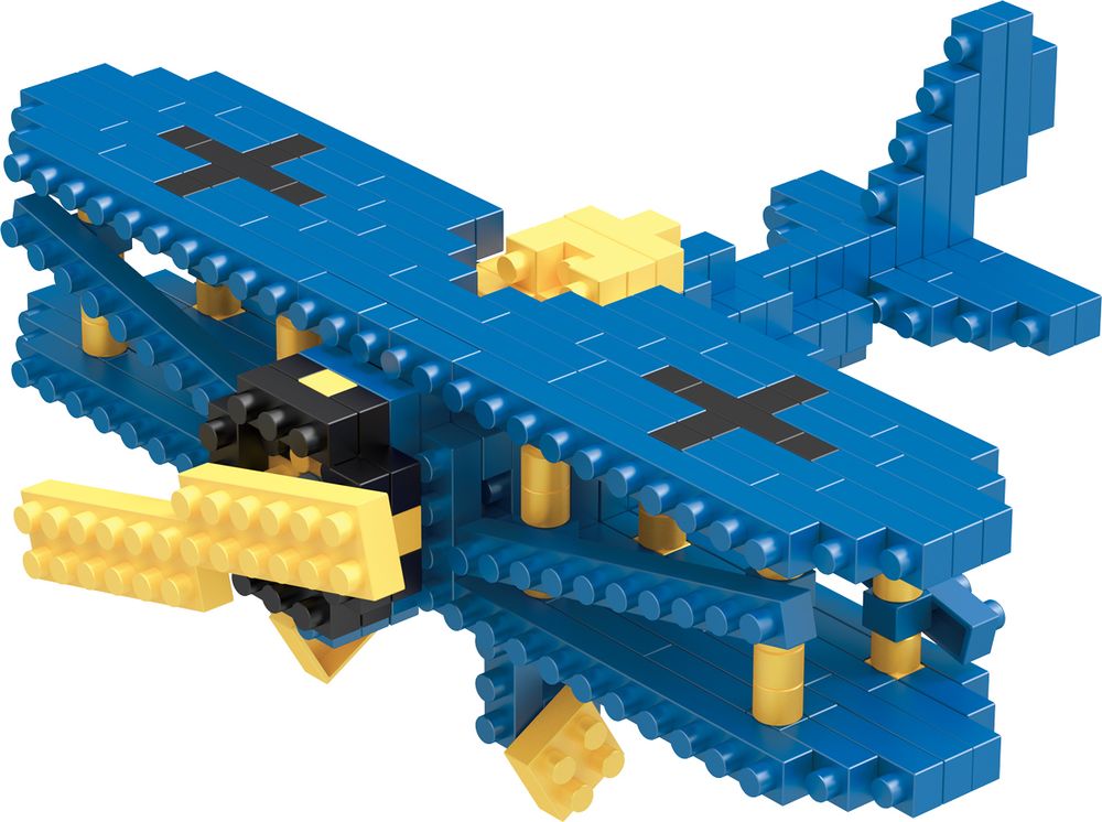 Конструктор пластиковый №04 Биплан 257 элемент, Поделкин PLK-02