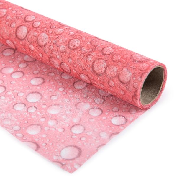 Флористический фетр 35 г/м², 2 м, 09 розовый (капли), Blumentag PNW-35/1