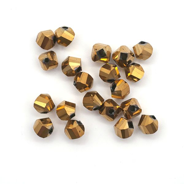 Бусины стекло ⌀6 мм, 20 шт, Астра Premium, 3-золото