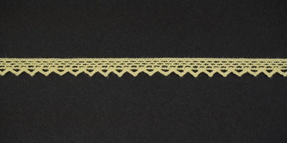 Кружево вязаное (тесьма) 6 мм цв.св.желтый, Alfa, 25 метров, AF-011-010