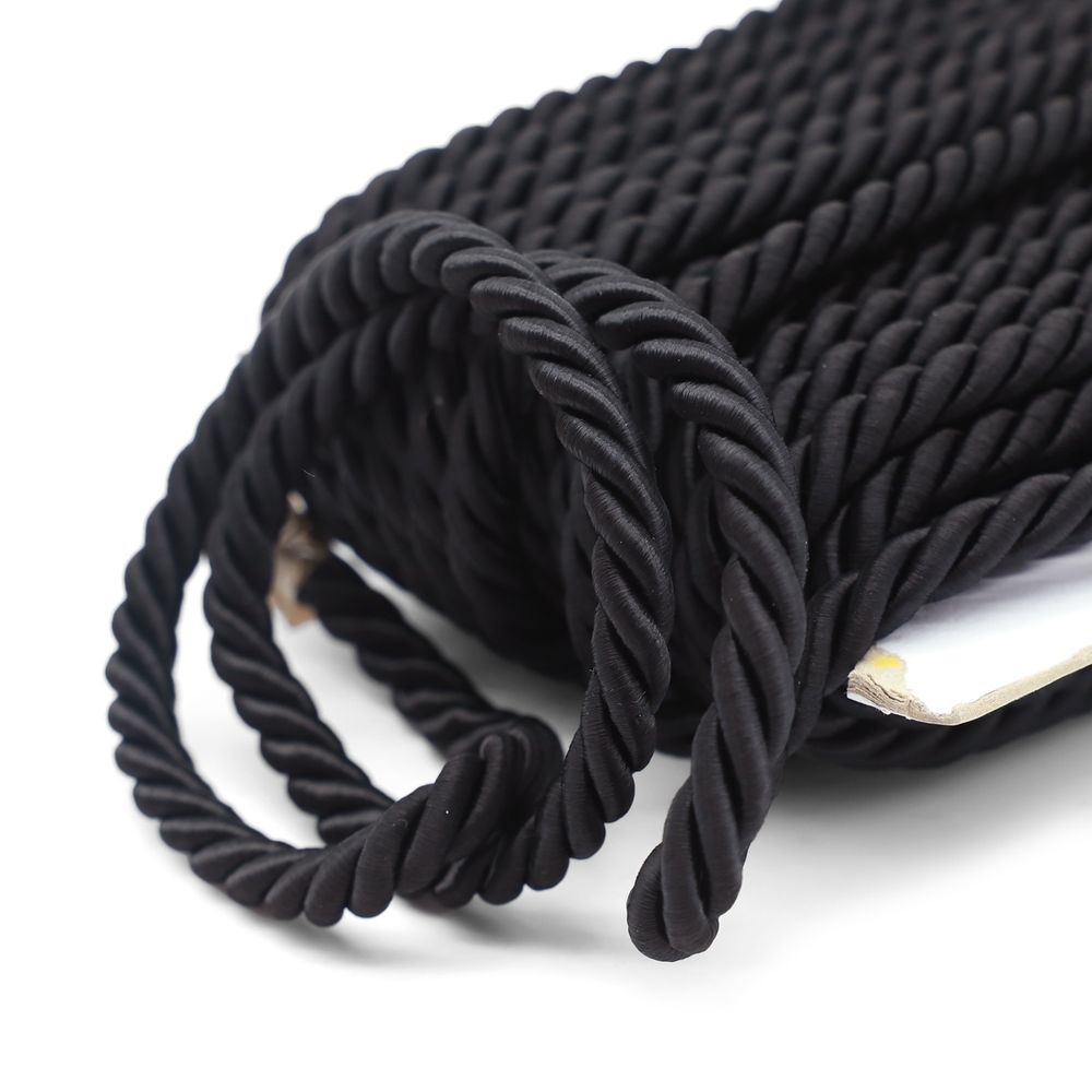 Шнур витой ⌀9.0 мм / 25 метров, вискоза, 103/30 черный