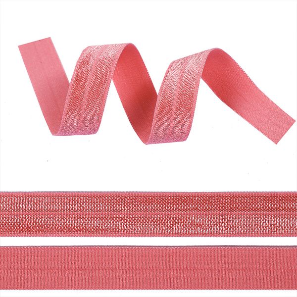 Резинка бельевая (окантовочная) блестящая 15.0 мм / 50 метров, F137 розовый