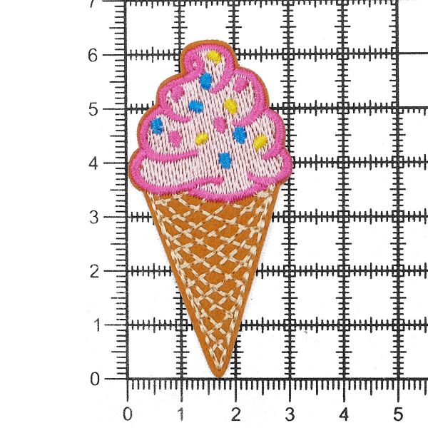 Термоаппликация Мороженое рожок 2, 3х5.8см, Hobby&Pro