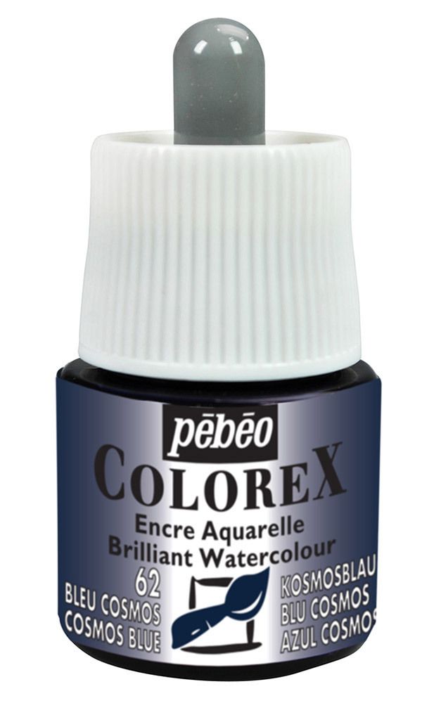 Краска акварель акварельные чернила Colorex 45 мл, 341-062 синий космический, Pebeo