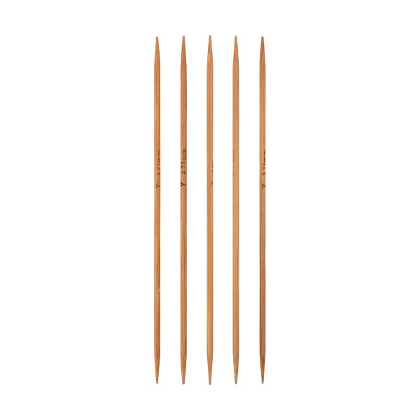 Спицы чулочные бамбуковые ⌀2.75 мм, 15 см, 5 шт, Gamma BC5-15D