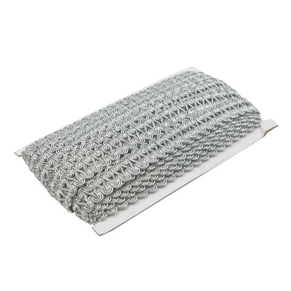 Тесьма металлизированная 22 мм, 18,29м (серебро)