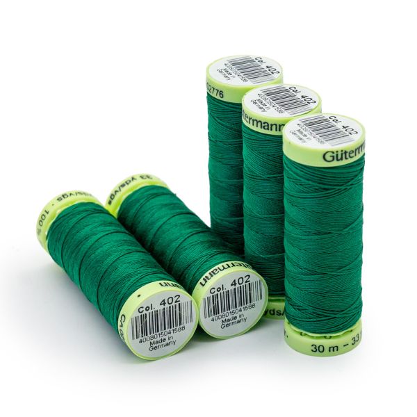 Нитки отделочные Gutermann Top Stitch, 30м, 402 изумрудно-зеленый, 5 катушек