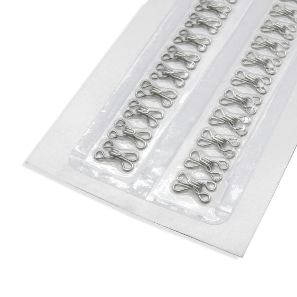 Крючки пришивные 12х7 мм, №1, никель, 0300-4005