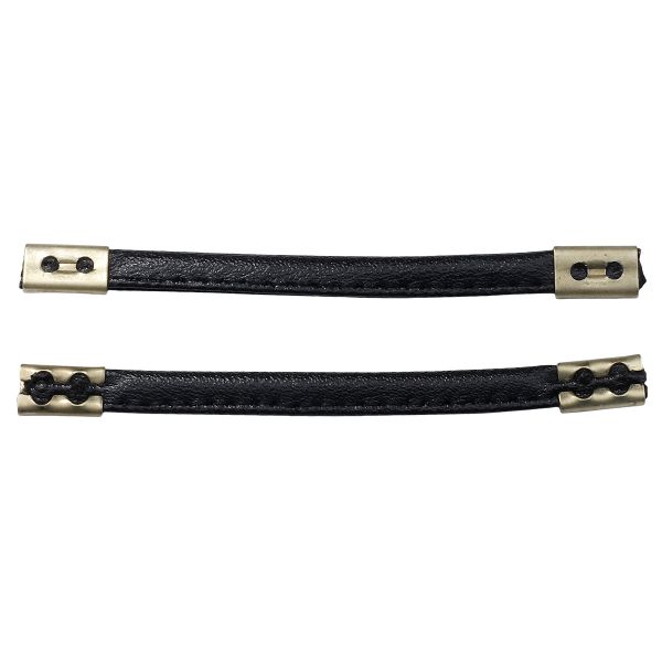 Вешалка для одежды 90х6 мм, из искусственной кожи, черный, упак. 20 шт