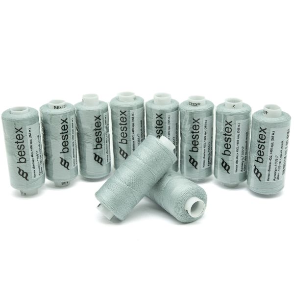 Нитки швейные бытовые Bestex 40/2, 365 м (400 ярд) / 10 кат., 189 прозрачно-серый