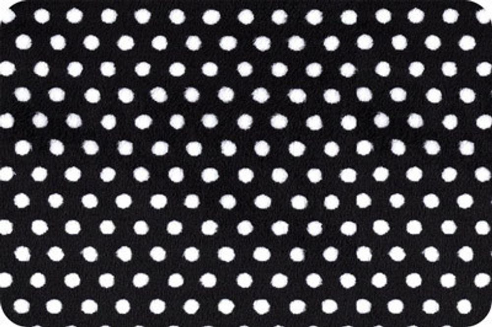 Плюш (ткань) Peppy Swiss Dot Cuddle 440 г/м², 48х48 см, black/snow