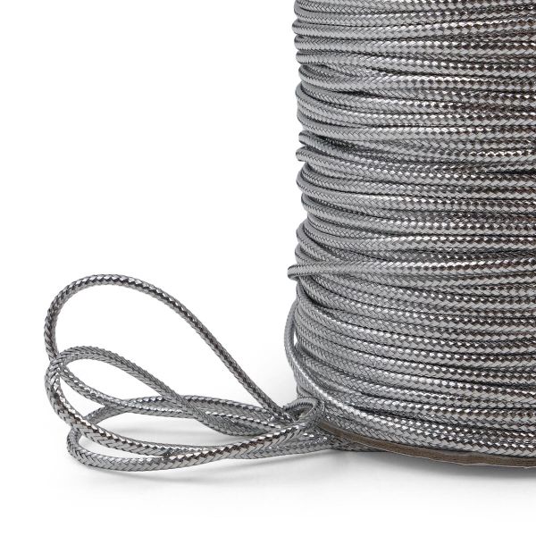 Шнур металлизированный ⌀2.0 мм / 100 метров, 0371-1200 серебро