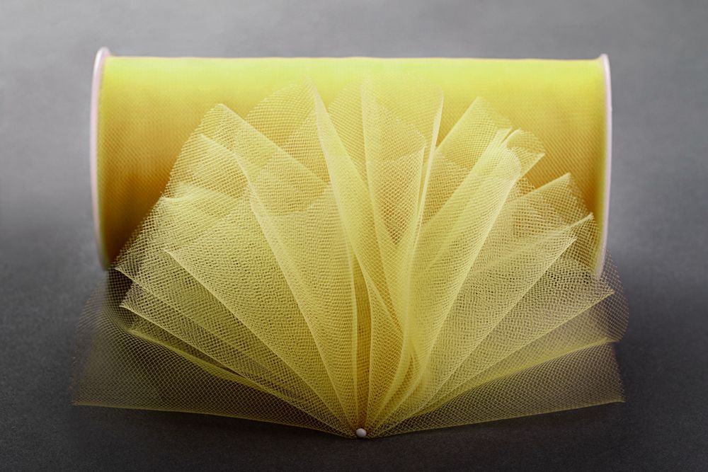 Фатин на шпульке средней жесткости, 100% нейлон, 150 мм, 08 желтый, 22,86м, Gamma FTN/R