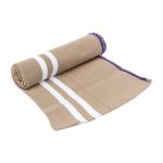 Подвяз средней плотности с полосками (100% полиэстер), 1*1, высота 14см (7см*2), длина 70-73см (8091/8003 бежевый с белыми полосками)