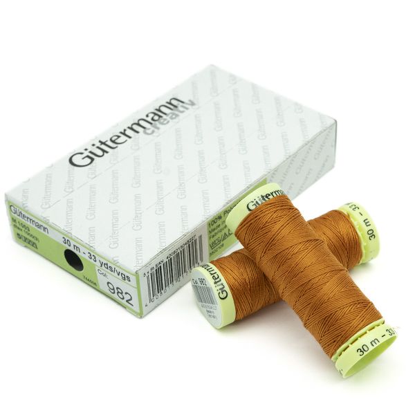 Нитки отделочные Gutermann Top Stitch, 30м, 982 св.рыжий, 5 катушек
