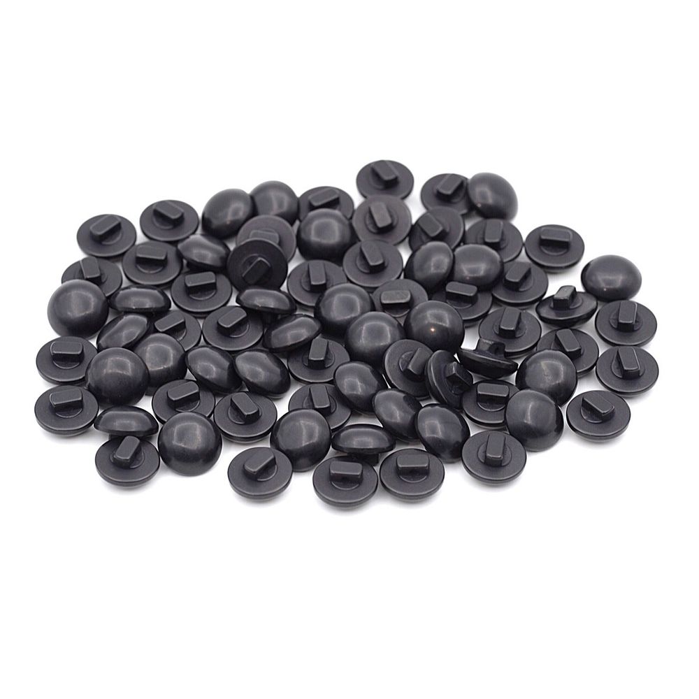 Пуговицы на ножке 18L (11мм), пластик (black (черный)), 72 шт, PS20