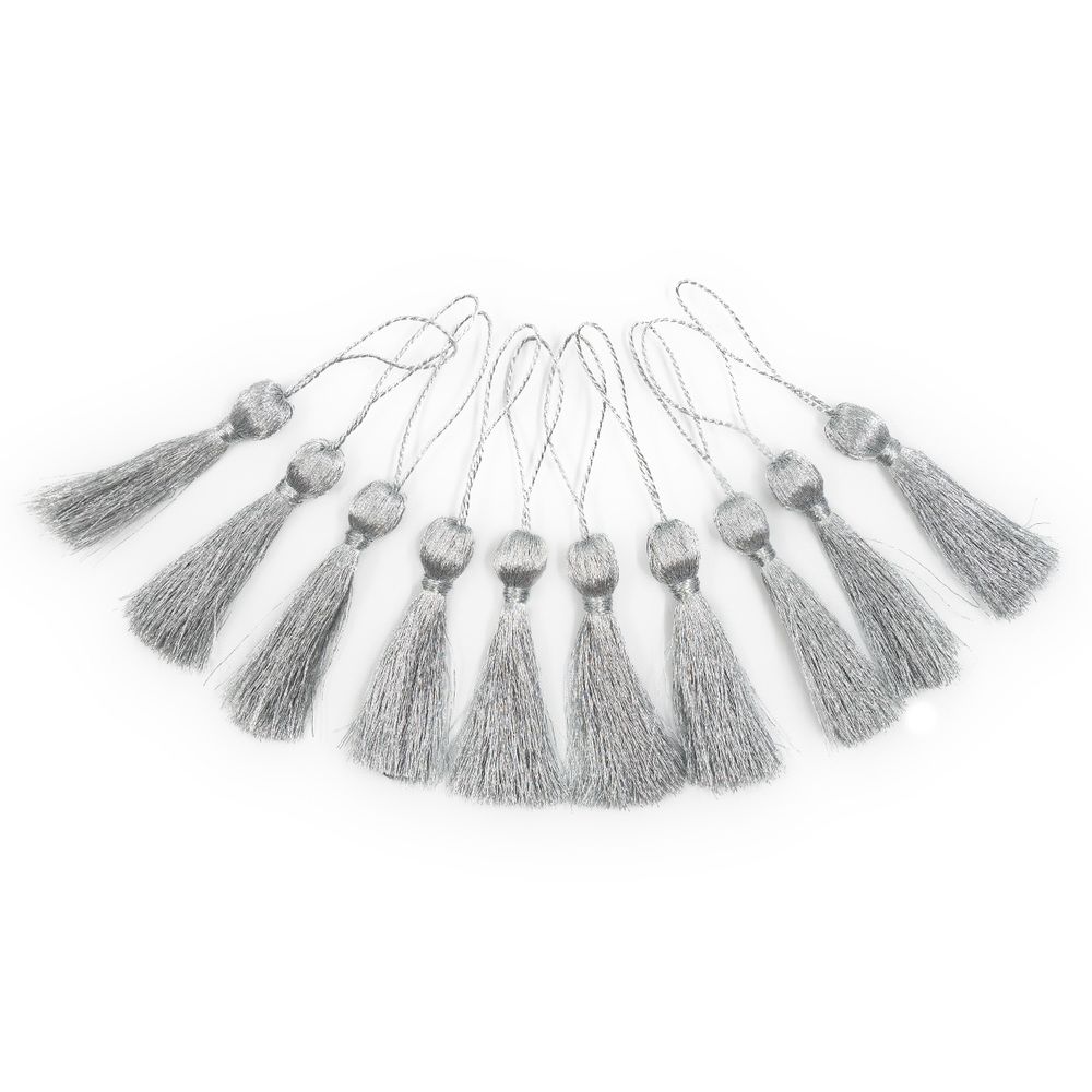 Кисти шторные 70.0 мм, метанит, серебро, 5 шт