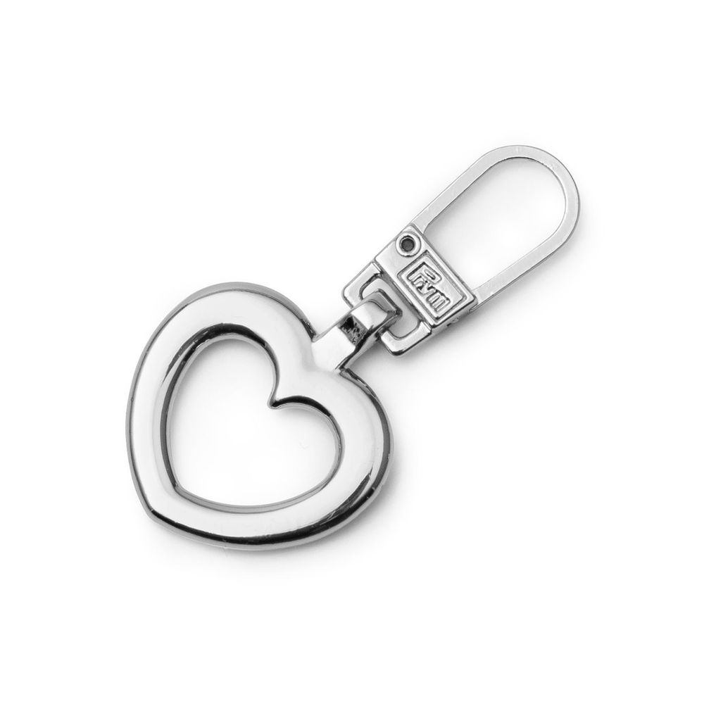 Пуллер для молнии Сердце, серебряный, 1шт, Prym, 1 шт