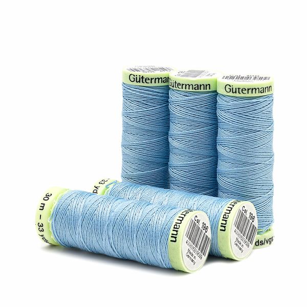 Нитки отделочные Gutermann Top Stitch, 30м, 196 бледно-лазурный, 5 катушек