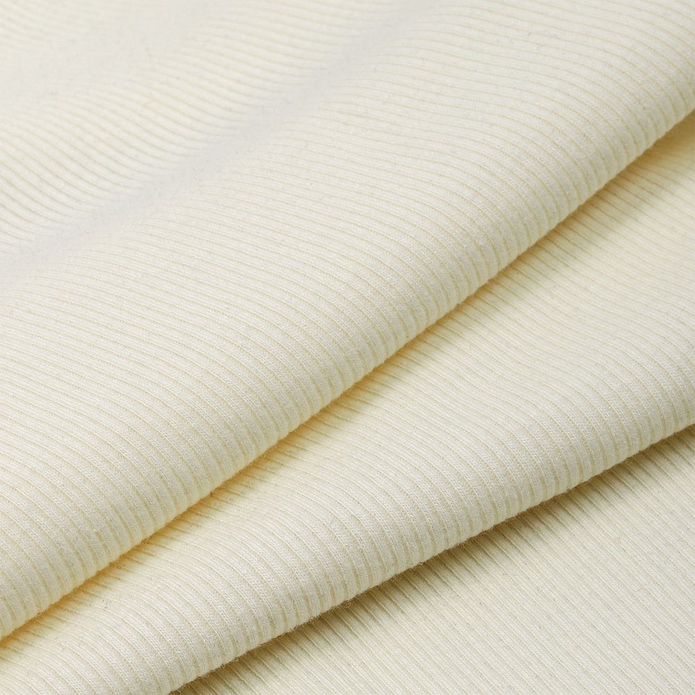 Кашкорсе Поликоттон стрейч 250г RIB 2*2 130см цв.S801 молочный в нарезке 3м