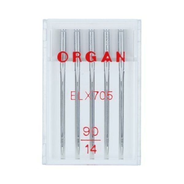 Иглы для швейных распошивальных машин ELх705, №90, 5 игл, в пенале 5486090 90, ORGAN