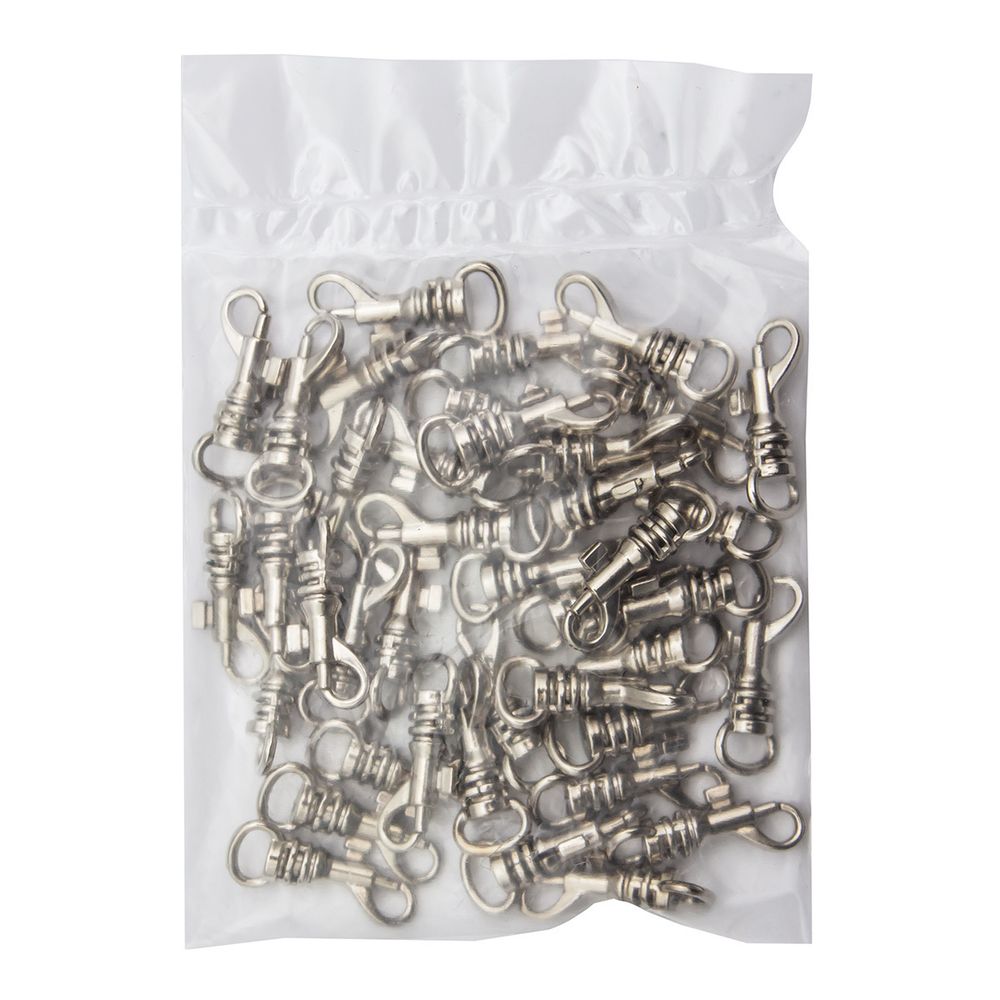 Карабин металл 07 мм (28х11 мм), никель, 40 шт