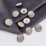 Пуговицы на ножке 24L=15 мм, металл, Silver (серебристый), 10 шт, MP06