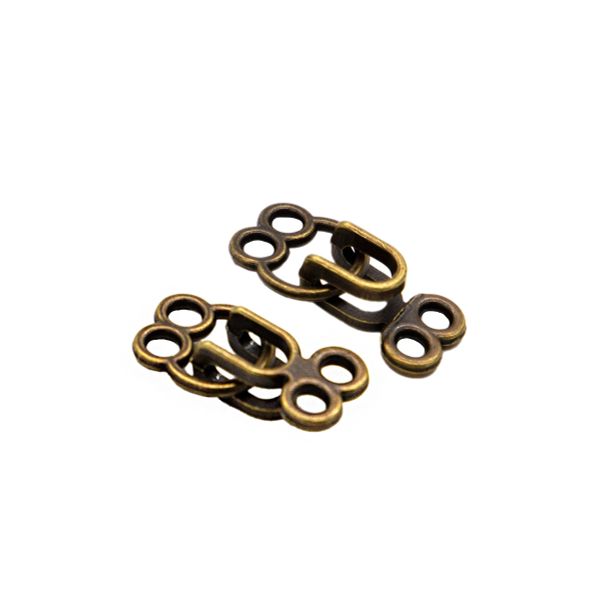 Крючки пришивные декоративные 12х22 мм, OB, бронза, 12 шт