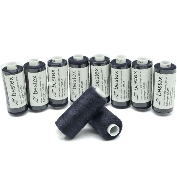 Нитки швейные бытовые Bestex 40/2, 365 м (400 ярд) / 10 кат., 350 темно-баклажановый
