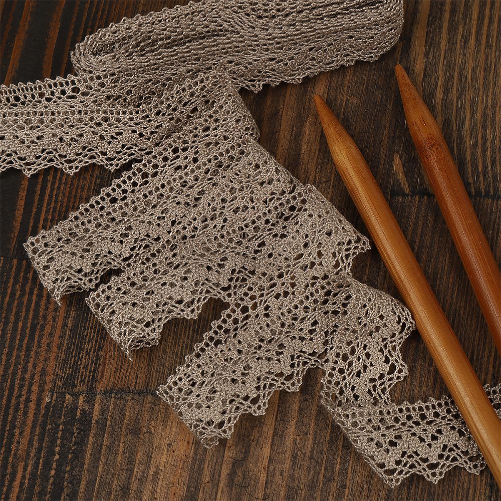 Кружево вязаное (тесьма) 25 мм, диз.3207 цв.09 лен, 3 метра, Kruzhevo