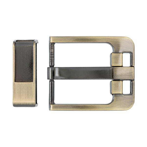 Пряжка ременная металл 40.0 мм (внешн. 50х55 мм), 1 шт, 12 шлифованная бронза, Gamma GB 1666