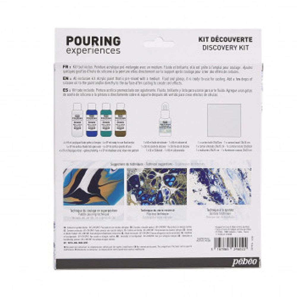 Мини набор акриловых красок для Флюид арт 59 мл, 524602, Pebeo, Pebeo 524602