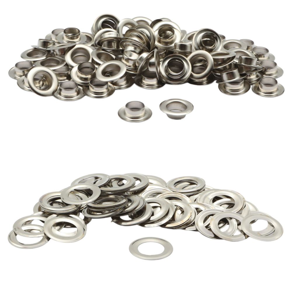 Люверсы металл ⌀12.0 мм (внутр.), №26, сталь, никель, 100 шт, New Star