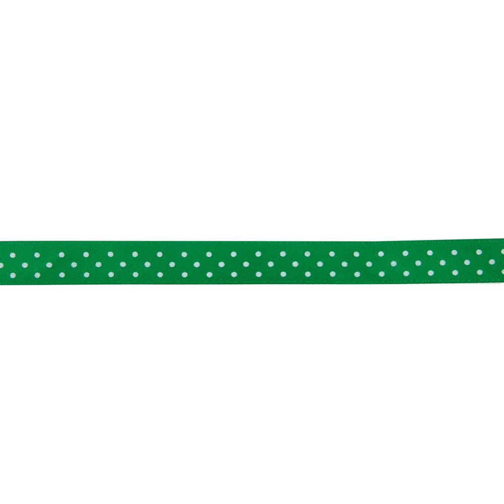 Лента атласная с рисунком 12.0 мм / 22.8 метров, D 035/001зеленый/белый, Gamma ALP-121