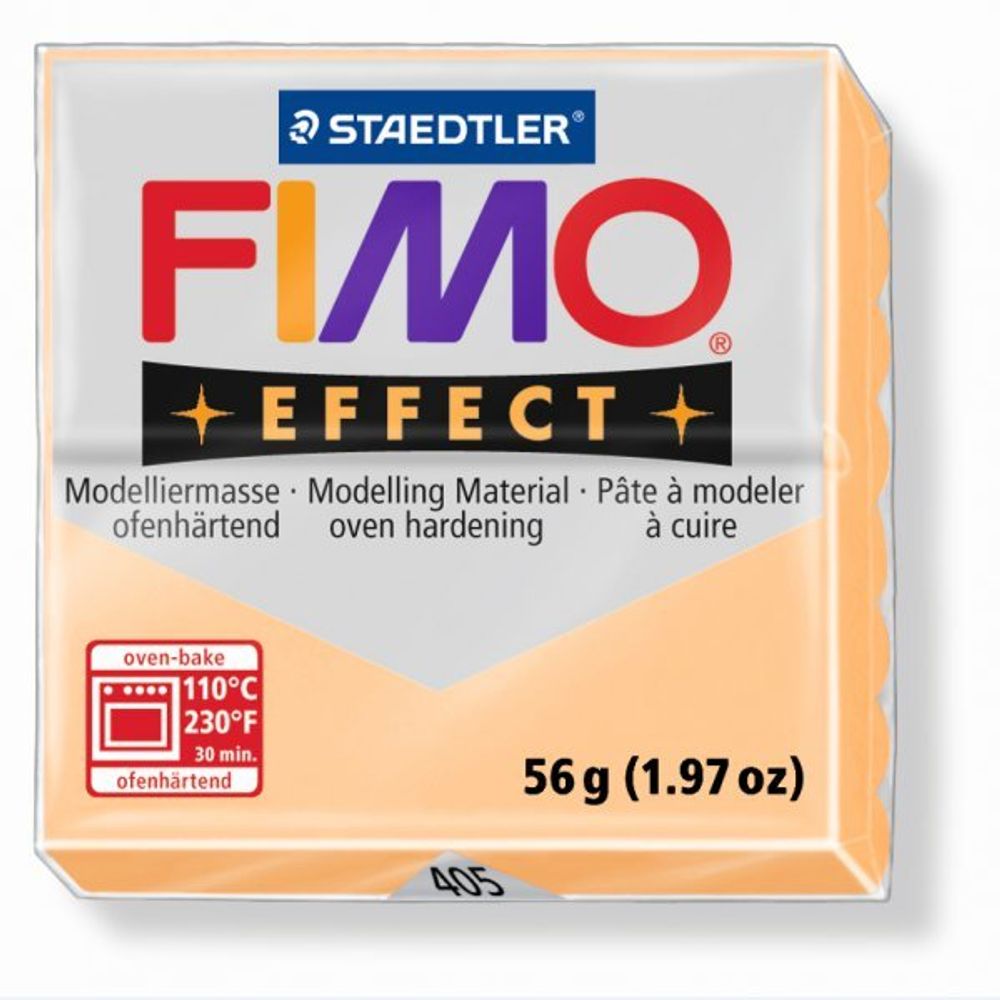 Полимерная глина Fimo Effect, запекаемая в печке, уп. 56 гр, цв. персик, 8020-405