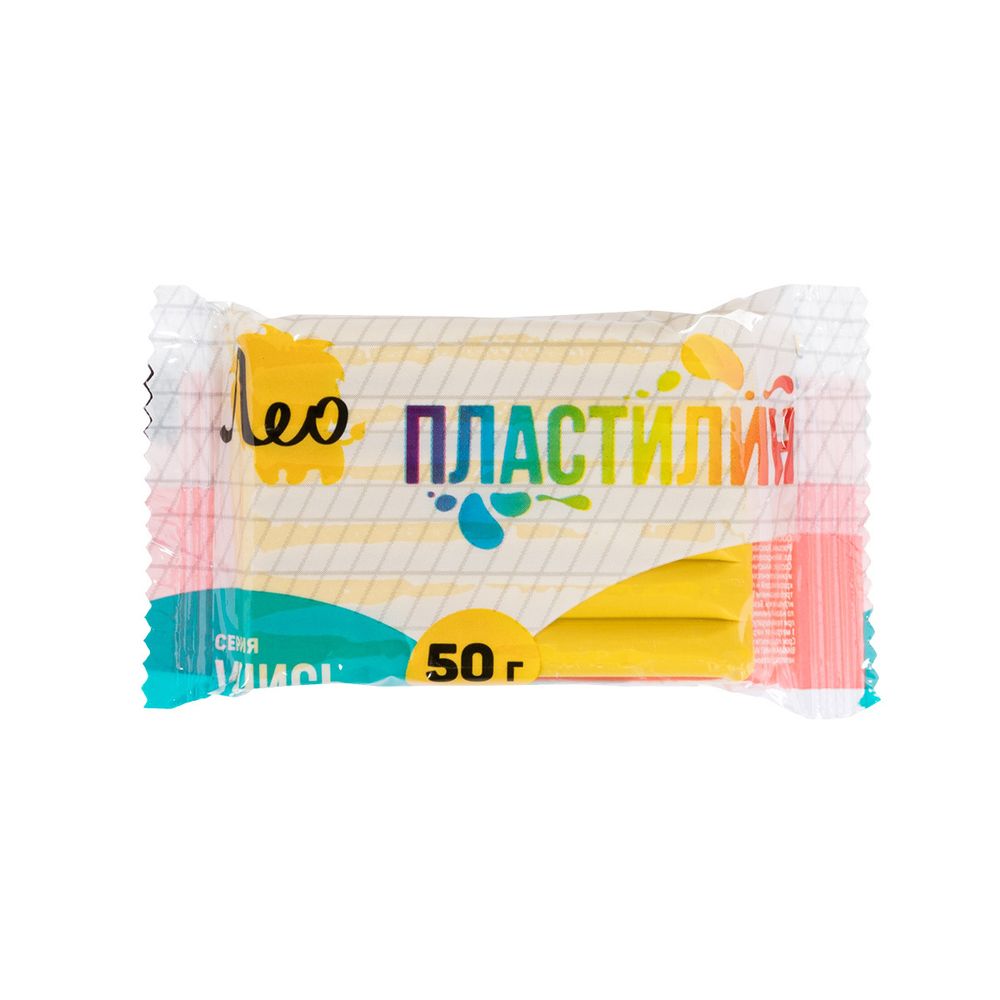 Пластилин классический, группа 1 LNMC-50 50 г (), 10 шт, 1 цв, желтый/yellow, Лео LNMC-50