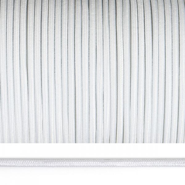 Резинка шляпная (шнур эластичный) ⌀2.5 мм / 100 метров, цв.F101 белый