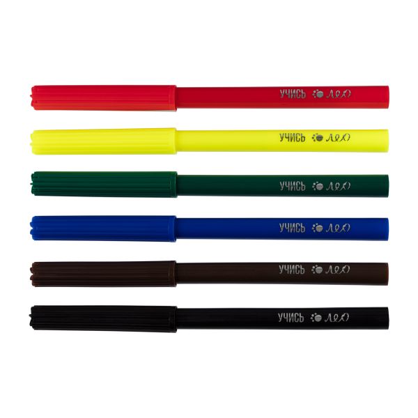 Фломастеры смываемые 6 цв, Лео LSFP-06