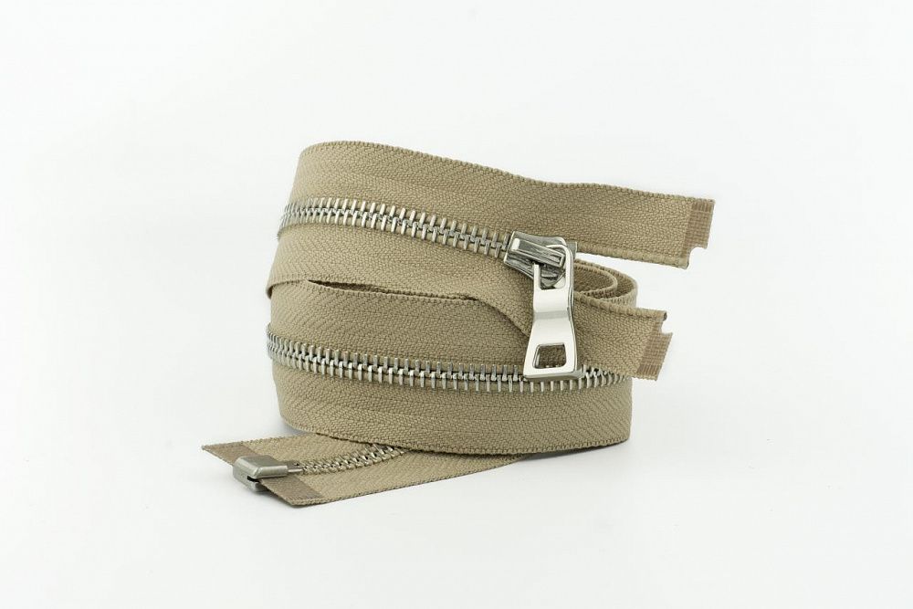 Молния металл Т5 (5 мм) 1 зам., разъем., 75 см, никель, цв.D085 песочный, MaxZipper Premium, 1 шт /TOS/