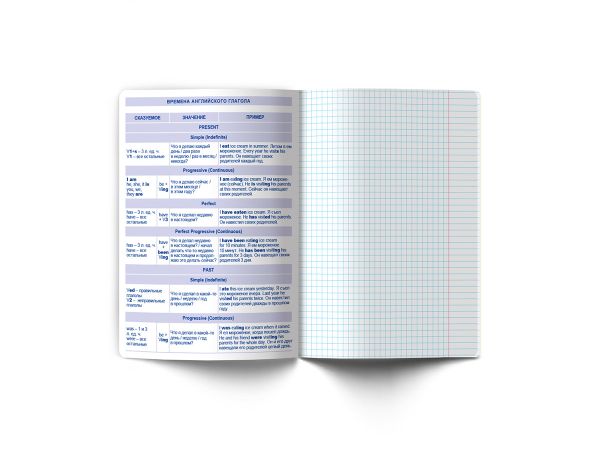 Тетрадь со справочным материалом Доска желаний, A5+ 48 л. на скобе 60 г/м², белизна 90%, 10 шт, клетка, 000511 Английский язык, Светоч 48ТПСКд5_0_2_1