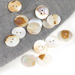 Пуговицы перламутр (ракушка) TBY.80146 цв.белый 36L-23мм, 2 прокола, 10 шт