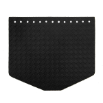 Крышечка для сумки Ромбик - клеточка, 19,4см*16,5см, дизайн №2029, 100% кожа (черный)
