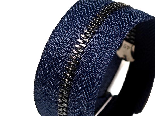 Молния металл (цв.SBS) джинсовая Т3 (3 мм) 1 зам., н/раз., 12 см, S-196 т.синий (звено: т.никель), уп.100 шт