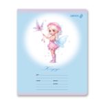 Тетрадь ученическая школьная, блёстки, A5 12 л. на скобе 65 г/м², белизна 100% 25 шт клетка, 01407 Волшебные крылышки, Светоч Т168