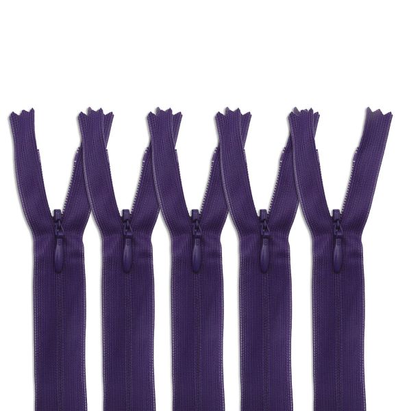 Молния потайная (скрытая) Т3 (3 мм) 1 зам., н/раз., 20 см, фиолетовый, 31226 / 20, 10 шт