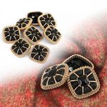 Пуговицы на ножке металлические 28L=18мм, С-MP07 цв.золото/черный, 10 шт