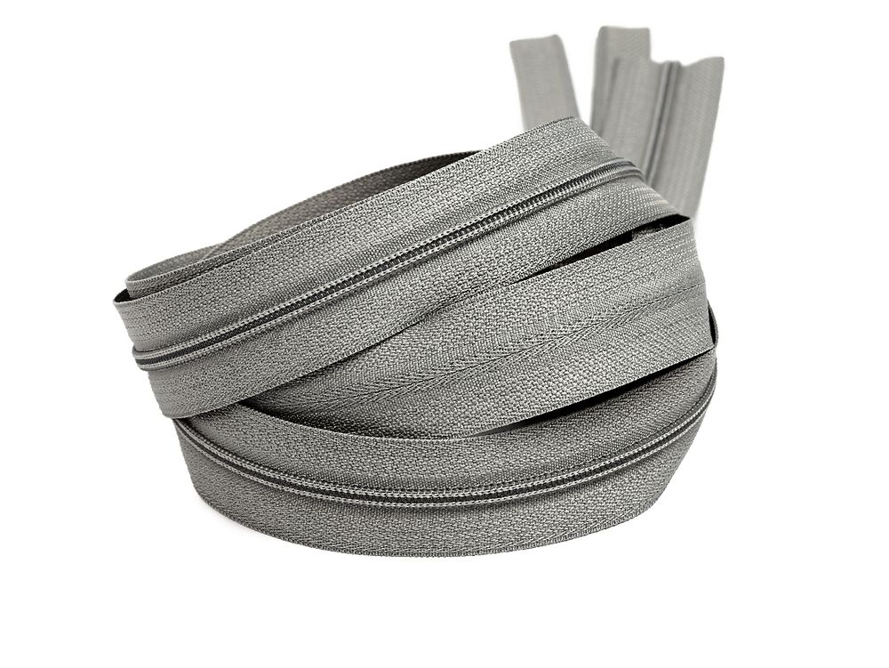 Молния рулонная витая (спираль) Т3 (3 мм) УСИЛЕННАЯ, НА БОБИНЕ, S-181 серый (цв.SBS) / кор. 1200 метров