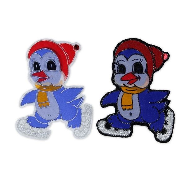 Термоаппликация №1 12 шт, 1-07 пингвин на коньках 8.5х6.5 см, Blitz