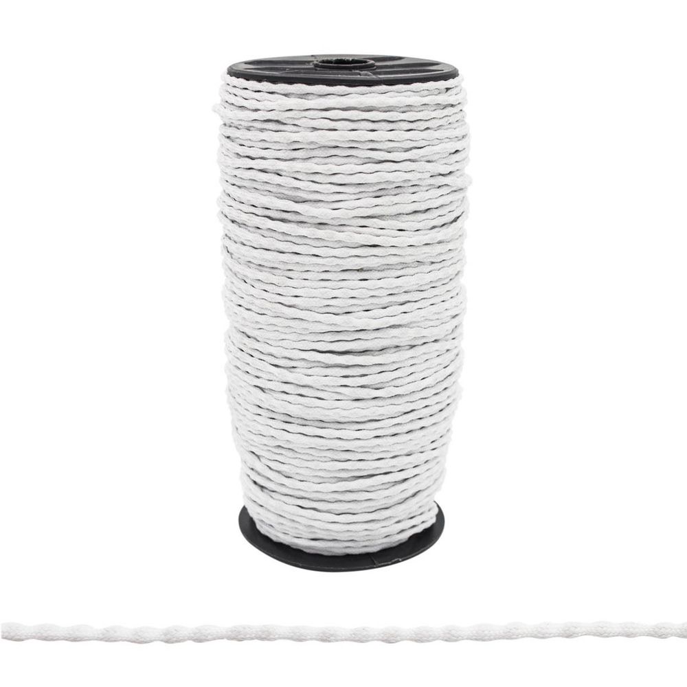 Шнур-утяжелитель для штор 2.2 мм / 100 метров, 14 г/м, белый